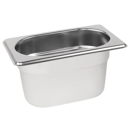 6x Vogue Stainless Steel 1/9 Gastronorm Tray