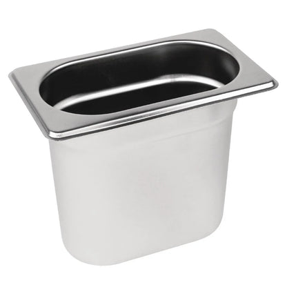6x Vogue Stainless Steel 1/9 Gastronorm Tray