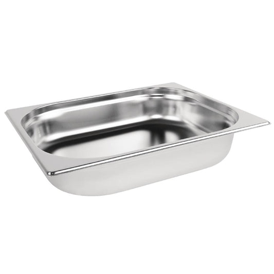 6 x Vogue Stainless Steel 1/2 Gastronorm Tray