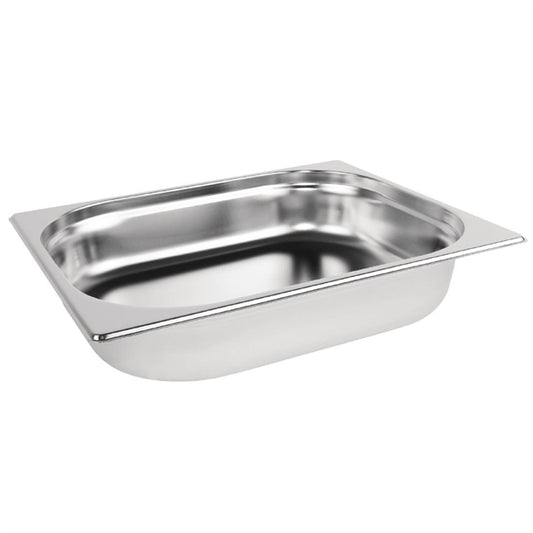 6 x Vogue Stainless Steel 2/3 Gastronorm Tray