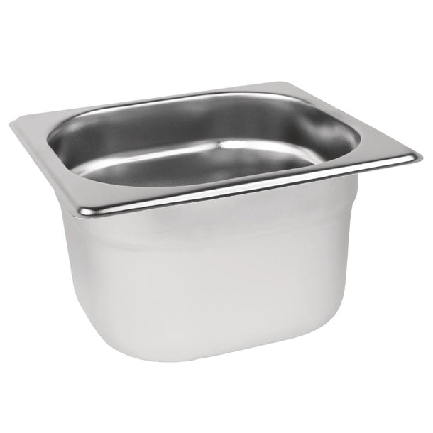 6 x Vogue Stainless Steel 1/6 Gastronorm Tray